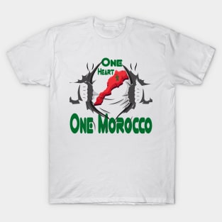 One Heart One Morocco Proud Flag T-Shirt